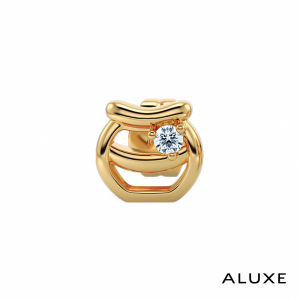 ALUXE 10K Gold Diamond Earring (Single) Honey Pot Shape Disney Winnie the Pooh Series EEDW003 EEDW013