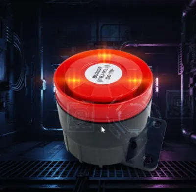 Sirene Alarm Sirine Keamanan 12V 24V 220V 120dB dilengkapi lampu LED Flasher Alarm Kebakaran