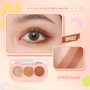 PINKFLASH #PINKGAME Pink Game  3 Shades Eyeshadow Palette Eye Make up High Pigmented and Soft Smooth powder Long-lasting Waterproof 11 Colors