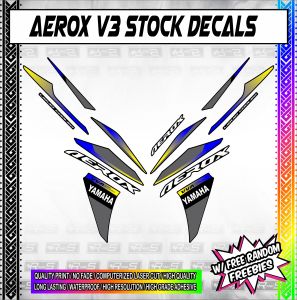 AEROX V3 STOCK DECALS HD PRINT ( MORE COLORS AVAILABLE )