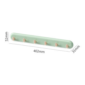 JustLiving 6 Hooks Nail Free Wall Mount Cloth Hook Hanger Alat Gantung Baju Pakaian Dinding Gum Tanpa Drill L-Shaped Wall Hooks - No-Drill Waterproof for Kitchen and Bathroom