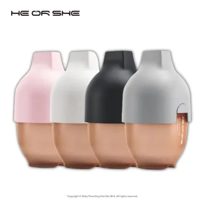 He Or She Baby Bottle Ultra Wide Neck 5oz 160ml S-Flow Nipple (Black)