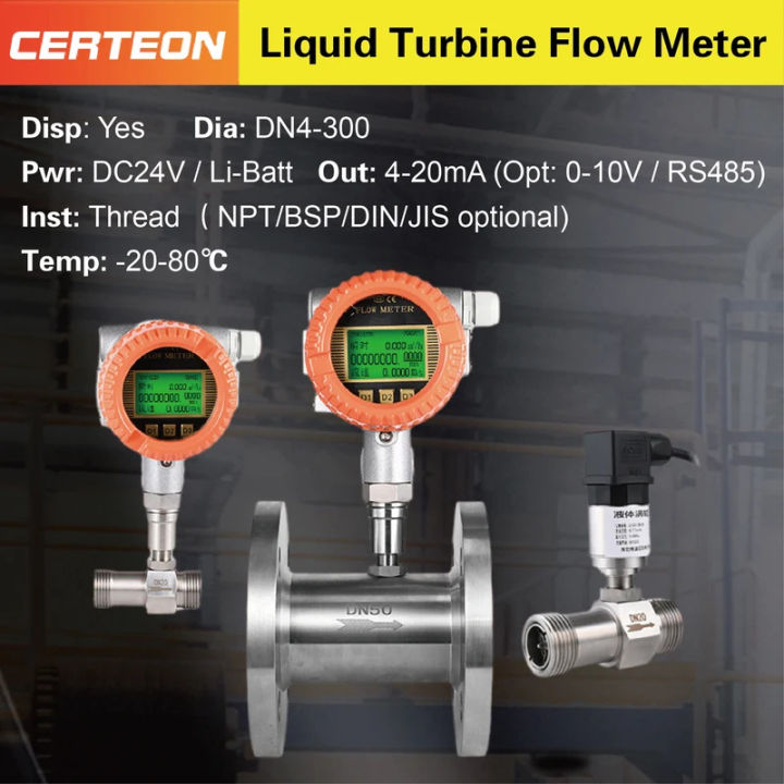 Liquid Turbine Flow Meter Diesel Fuel Turbine Flow Sensor Digital Oil ...
