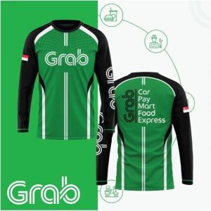 Long sleeved shirt Grab multi business series long sleeved cycling suit Singapore flag logo green black contrasting rider equipment for food delivery/logistics personnel quick drying function top big size S-5XL