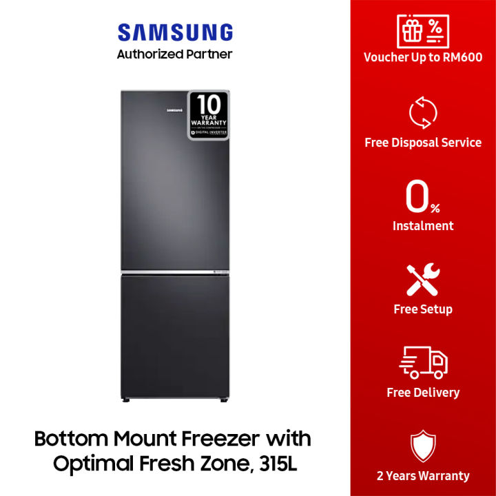 Samsung 315L (RB30N4050B1) Bottom Mount Freezer with Optimal Fresh Zone Refrigerators Lazada