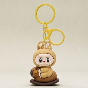 LABUBU keychain cartoon pendant three-dimensional cute high-color value bag DIY birthday present