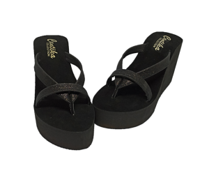 Sandal Wedges Tinggi 11cm Sandal Wedges Jepit Silang Pasir Mutiara High Quality Nyaman Di Pakai Sandal Anti Licin