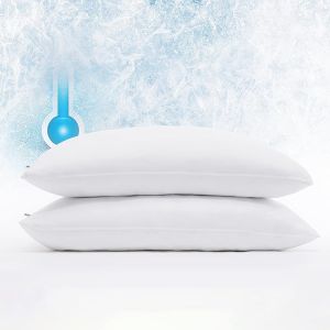 Serta Power Chill  Cooling Pillow Protector  Anti-fouling Zipper Pillow Protector  Protect your pillow from dust and dirt (2  Pieces ) Standard / Large Size  White