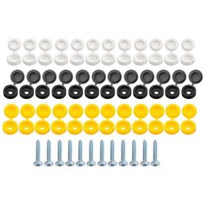 Pack Of 48 Stainless Steel Car License Plate Screw Caps Cover Fastening Kit In Three Color For Vehicle Easy Installation
