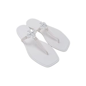 [Free Shipping] TB WomenS Square-Toed Jelly Flip-Flops Famous Brand WomenS Sandals New Flat-Soled Slippers
