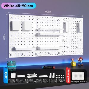 LOADNIX Wall Shelf Pegboard Kit Hole Board for Wall Decoration Wall Organizer No Drilling Required Tool Storage Rack Combination Wall Organizer