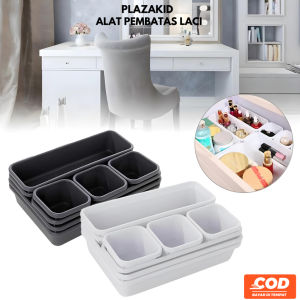 Kotak Pembatas Laci Isi 8 Pcs Warna Putih Kotak Sekat Laci Tempat Penyimpan Kosmetik