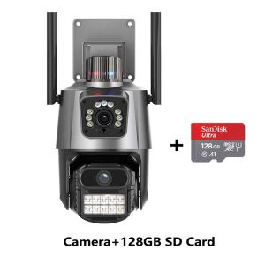 V380 PRO CCTV outdoor waterproof APP HD 4K wifi Security Camera Dual Lens 8X Zoom IP Night Vision Camera 360 degrees without dead Angle binocular remote high-definition monitoring