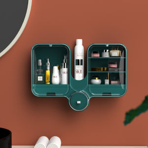 【Gift Town】New Design Storage Rack Toilet Cosmetics Bathroom Wash Face Table Free Punching Rack Cabinet Bathroom Multi-functional Shelf Large Capacity Wall Wall-Mounted Hanging Free Punch