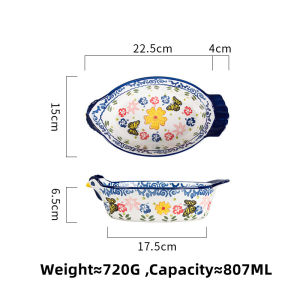 OMK American ceramic Bakeware Dishes oven salad bowl big fruit tray tableware Baking tray