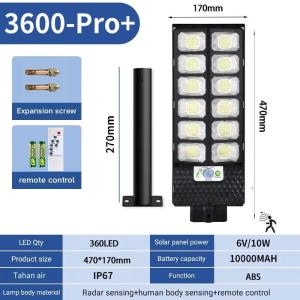 Lampu Jalan 600/800W/1000W Watt Solar Cell (Tenaga Surya) Waterproof IP67 Super Terang TOP