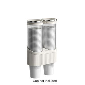 YERZ Dustproof Cover Disposable Cup Cup Holder Wall Mounted Transparent Paper Cup Dispenser Space-saving Large Capacity Cup Storage Rack Airport