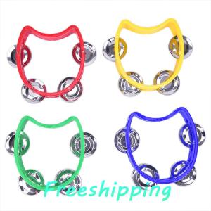 baoxue Hand Held Tambourine Metal Bell Plastic Percussion for KTV Party Kid Game Toy