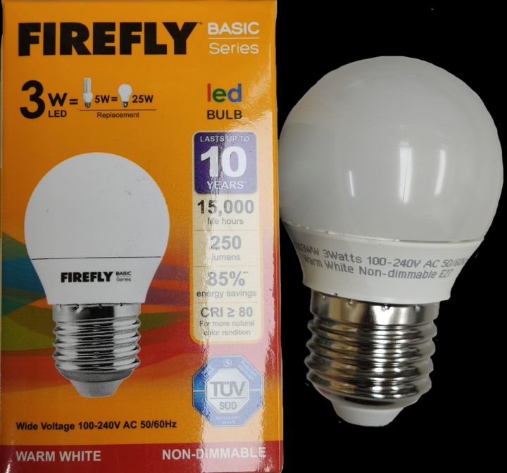 3w Led Bulb Lamp E27 220v Warm White (firefly) 