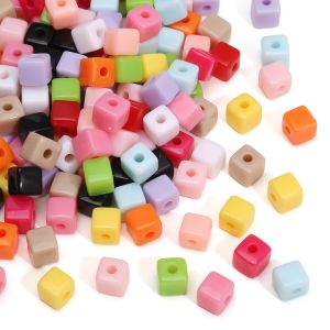 5mm 20g/bag Acrylic Solid Color Stereoscopic Square Beads For Handmade Bracelet Necklace Earring Keychain DIY Craft Jewelry Making Accessories