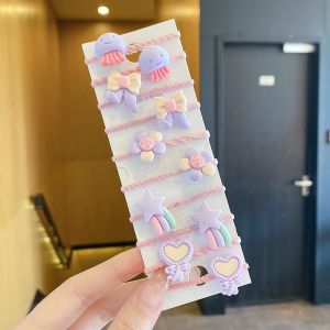 Korean Pony l for Kids Elastic Rubber Band Cute Girl Baby Hair Band Tweezing Cute Ponyl Set Good Hair Tie Set Thumb Hair Rope