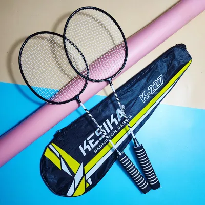 SKISOPGO Professional Badminton Set 2Pcs Beginner Exercises Durable Alloy Badminton Racket Teenager Training