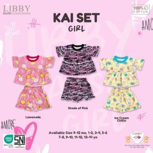 Libby Baby Setelan Anak Cewek Perempuan | Libby Baby Kaos Anak Perempuan | Libby Baby Celana Pendek Katun Kai Set | Libby Baju Bayi | Libby Baju Anak | Libby Baby Official Shop | Libby Baby Setelan Kai Shirt Pendek Anak Cewek Perempuan