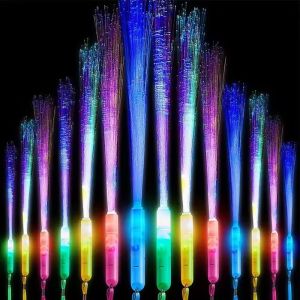 LED Glow Stick Colorful Fiber Glow Stick LED Toy Party Night Light Props Christmas Birthday Gift Wedding Party Gifts