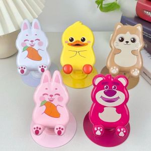 Holder HP Motif Lotso/Duck/Rabbit/Cat Rotari 360 Derajat Bawahnya Bahan Metal/Besi Holder Phone Cell