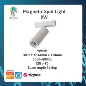 (Local Stock) White Tuya Smart Zigbee Magnetic Track Light System 48VDC track and Rail Modular Smartlife LED Dimmable