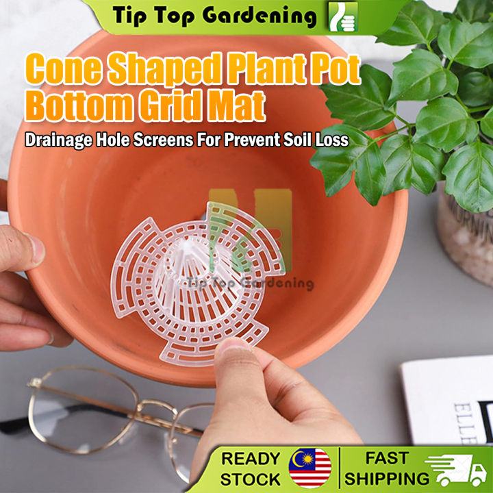 Plastic Flower Pot Hole Mesh Pad Cone Shaped Plant Pot Bottom Grid Mat