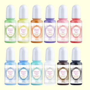 Macaron Silicone Pigment Dye 12 Colours 10ml Set Taba Squishy Mold Making DIY Craft Impression Casting Creative Arts