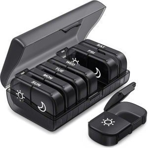 [SG] Portable Pill Box Weekly 7 Day AM PM Medicine Organizer 14 Compartments Travel Vitamin Tablet Holder