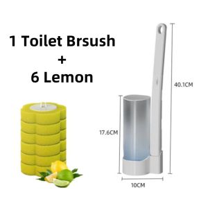 T-ORAS Toilet Brush Disposable Wall Mounted  Replaceable Brush Head Antibacterial Toilet Cleaning Long Handle Household