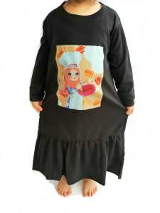 Pakaian baju muslim anak perempuan umur 1-10 tahun koki cilik