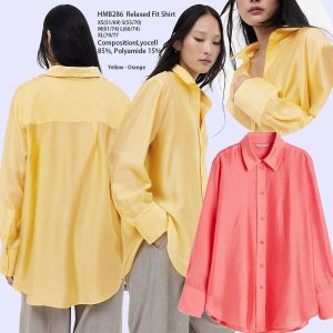 Blouse Wanita Murah HMB286 Relaxed Fit Shirt Yellow