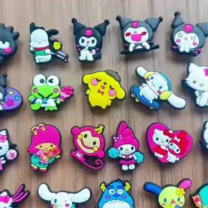 New Sanrio anime-themed clog charms soft rubber detachable garden shoe accessories and craft supplies