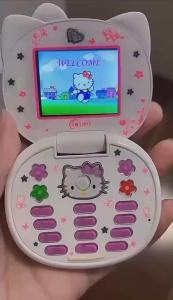 Cartoon Small Mobile Phone K688 Hello Flip Phone Cute Children Taiml Mobile Phone Dual Card Dual Standby Positioning Anti-Lost Alarm Clock Large Volume Mobile Phone