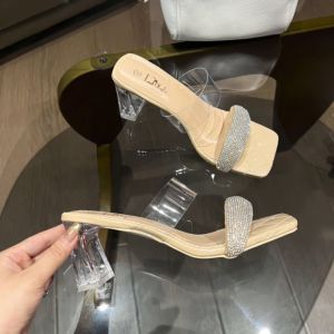 TYK 599-5 Two-strap with rhinestones Heels Sandals for women