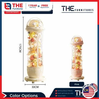 THE L28/30cm Zipper Doll Storage Bin Large Capacity Transparent Toy Storage Organizer With Roller