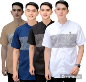 100 RIBU DAPAT 4 BAJU KOKO KURTA KAUTSAR MUSLIM PRIA DEWASA LENGAN PENDEK BAHAN KATUN ADEM DIPAKAI