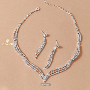Dây chuyền bông tai nữ Eleanor Accessories bộ trang sức đính đá sang trọng phụ kiện trang sức 5050