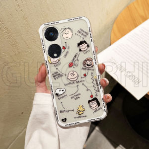 เคสโทรศัพท์ OPPO A98 Reno 8T 5G 4G ล่าสุด2023มงกุฎน่ารักการ์ตูน Snoopy Charlie เพื่อนโปร่งใสป้องกันฤดูใบไม้ร่วง Soft ปลอกซิลิโคน OPPO Reno8 T 4G 5G กรณีฝาครอบโทรศัพท์