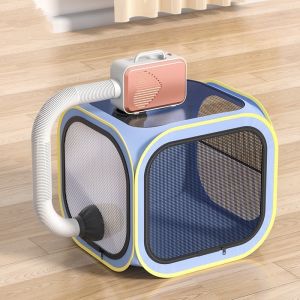 MAODEBEAR Foldable Pet Drying Box Grooming Dryer Bag Ventilated Window Hair Containment After Bath Comfortable