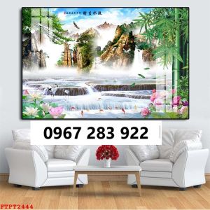 Gạch tranh thác nước chảy trang trí tường