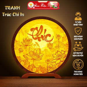 Đèn Thờ Hào Quang Trúc Chỉ In CHÂN THIỆN MỸ Vật Phẩm Trang Trí Phòng Thờ Bàn Thờ Treo Tượng TC-HQ-179