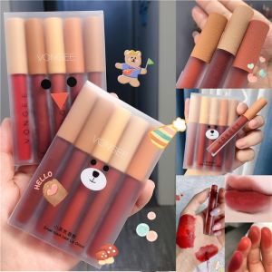 5pcs Lip set Nude Velvety Lipgloss Make up Waterproof Moisturizing velvet long lasting lipstick