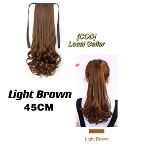 Wig for women with long wavy hair and strap-on pear flower curls ponytail simulation medium-length