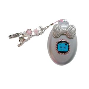 Full Rhinestones Decorating Makeup Mirror Bag Accessory Mirror Bag Charm Plastic Texture for Stylish Youthful Women