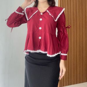 SHINE FASHION - BRENDA BLOUSE POLOS RENDA / ATASAN WANITA RENDA -PN